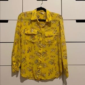 Yellow floral blouse